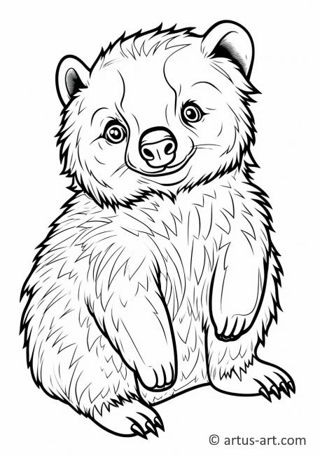 Cute Binturong Coloring Page For Kids